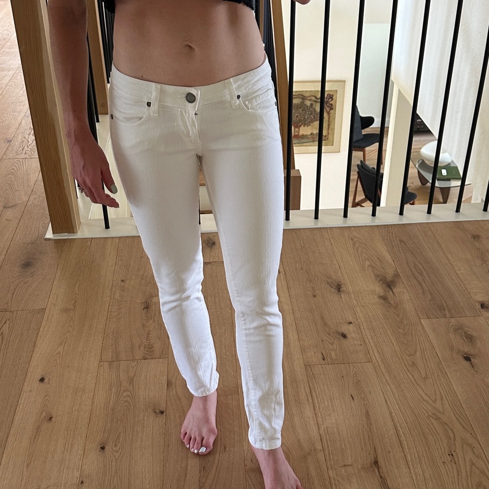 Low Rise PAIGE White Jeans